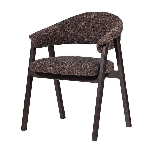 Sötétbarna kárpitozott karfás étkezőszék Tunar – WOOOD