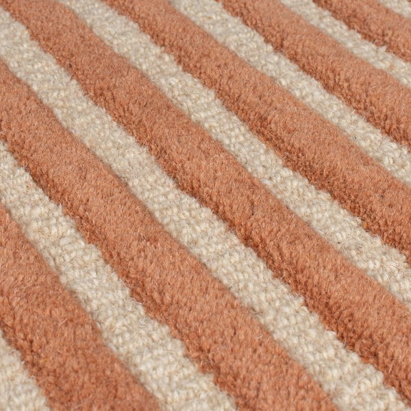 Terrakotta színű kézi szövésű gyapjú szőnyeg 200x290 cm Lozenge Terracotta – Flair Rugs-image-4