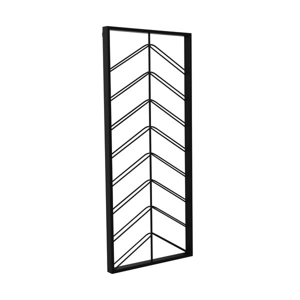 Fekete fali fém bortartó polcos állvány, palackok száma 16 70x160x6 cm Malbeo – Light & Living-image-2