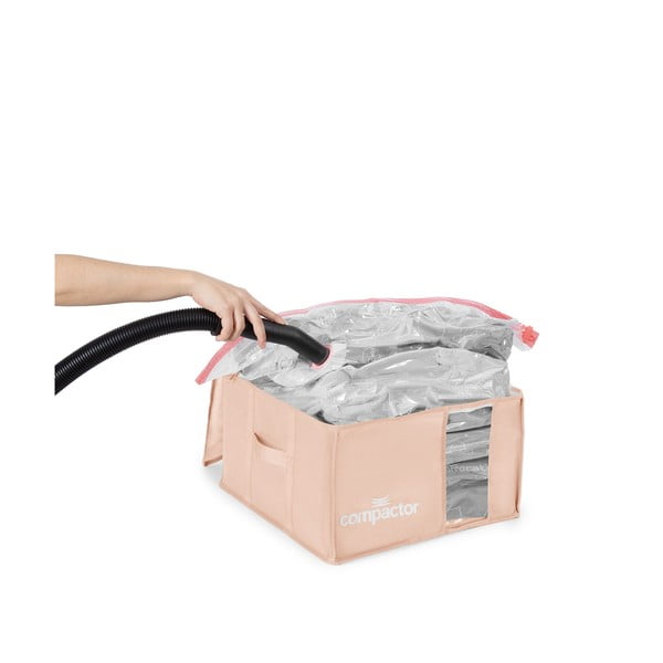 Vákuumos műanyag ruhatároló doboz 42x40x25 cm Pink Edition – Compactor-image-2
