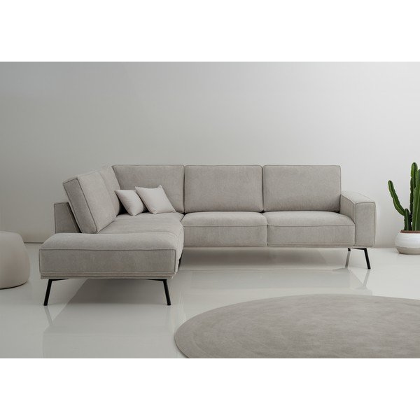 Szürkésbézs zsenília sarokkanapé (bal oldali-L alakú) Amsterdam – Scandic-image-1