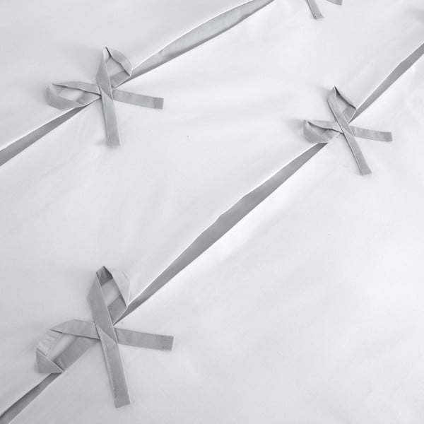 Milo Bow fehér-szürke ágyneműhuzat, 135 x 200 cm - Catherine Lansfield-image-4