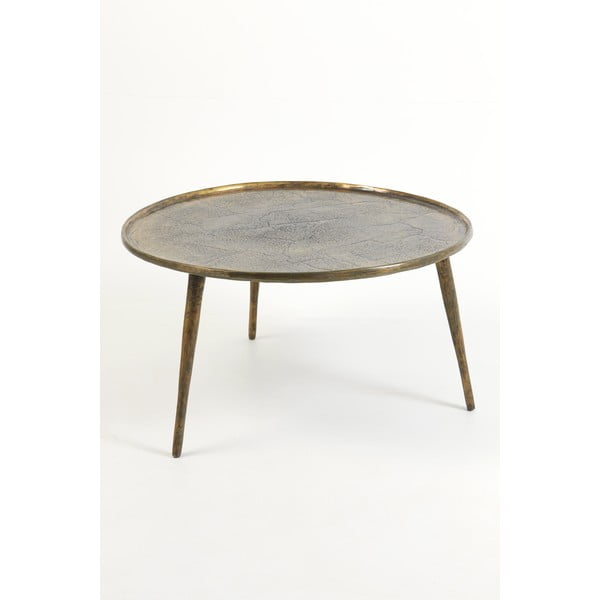 Bronzszínű fém kerek dohányzóasztal ø 67,5 cm Babina – Light & Living-image-3