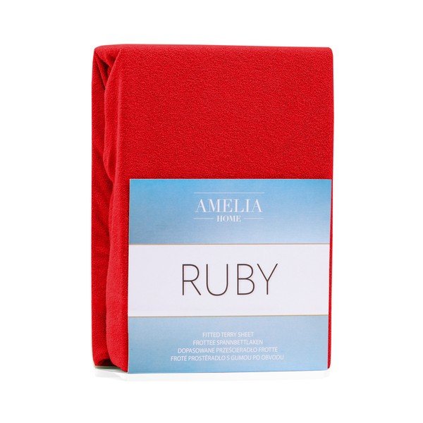 Ruby Red piros kétszemélyes gumis lepedő, 200-220 x 200 cm - AmeliaHome-image-2