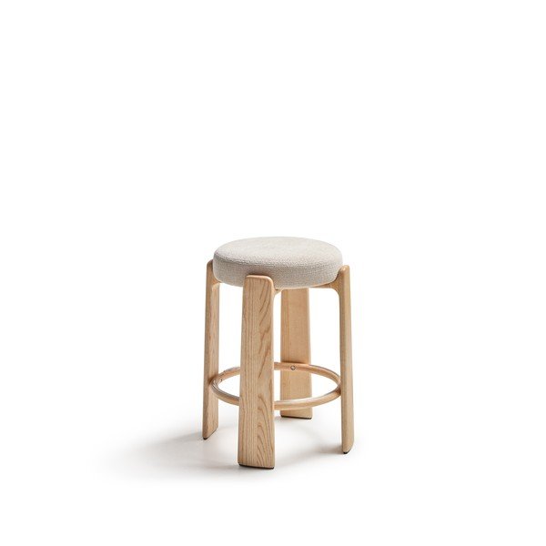 Bézs-világos natúr színű kőrisfa bárszék (ülésmagasság 65 cm) Granite – Kave Home