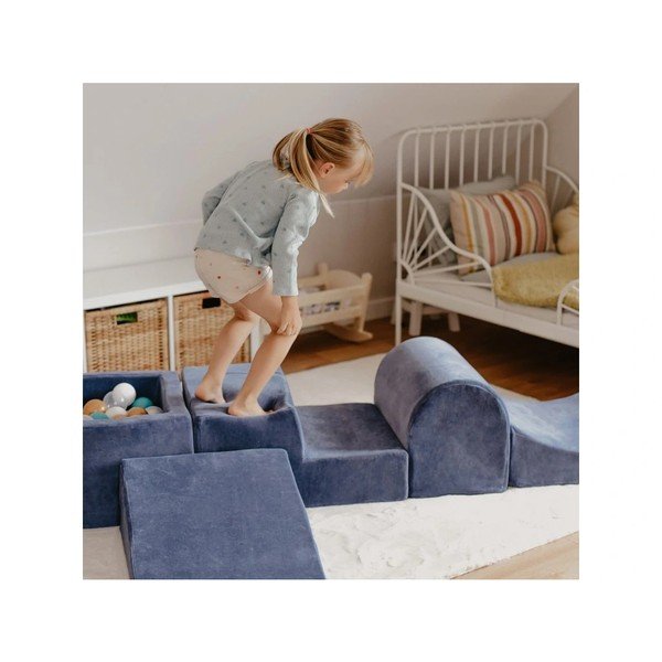 Bézs bársony habszivacs játszótér 3 db-os magasság 30 cm 45x143 cm Montessori – Meowbaby-image-2