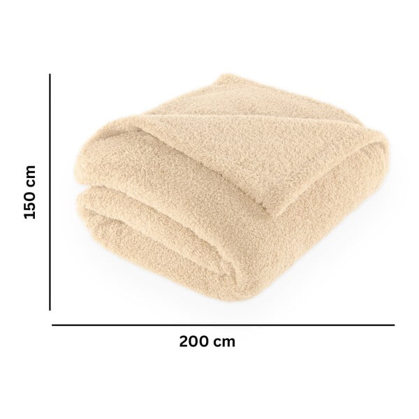 Bézs mikroplüss takaró 150x200 cm Cocoon – Tiseco Home Studio-image-2