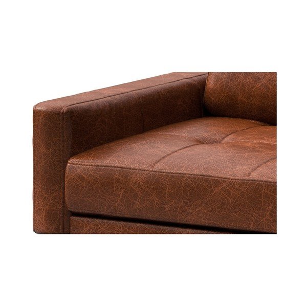 Musso Tufted konyakbarna bőr kanapé jobb oldali fekvőfotellel - MESONICA-image-4