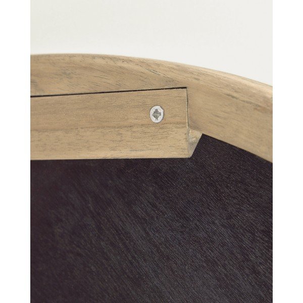 Fali tükör tömörfa kerettel ø 50 cm Alum – Kave Home-image-3