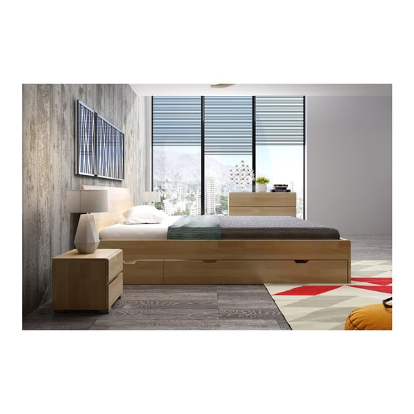 Vestre Maxi bükk franciaágy fiókkal, 140 x 200 cm - Skandica-image-4