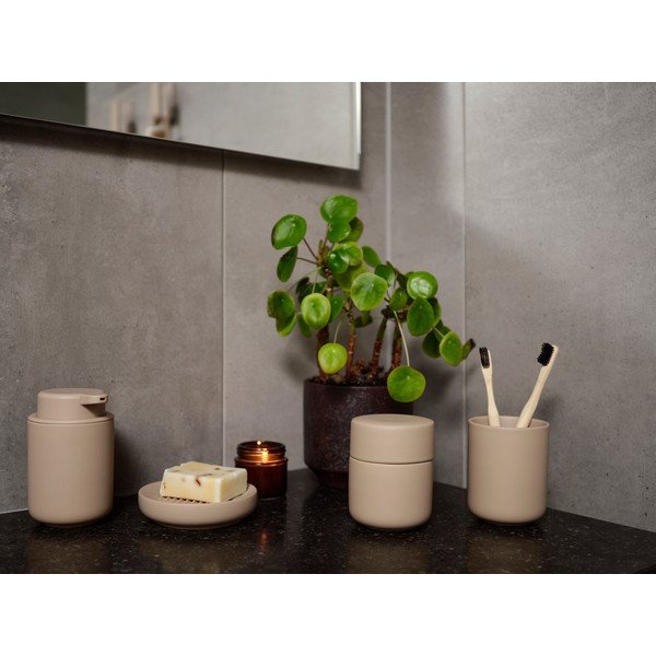 Bézs kőedény fogkefetartó pohár Ume – Zone-image-1