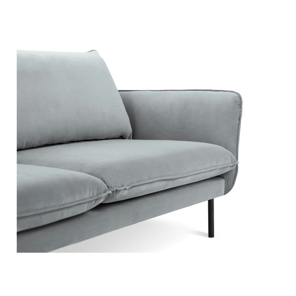 Vienna világosszürke bársony sarokkanapé, bal oldali - Cosmopolitan Design-image-4