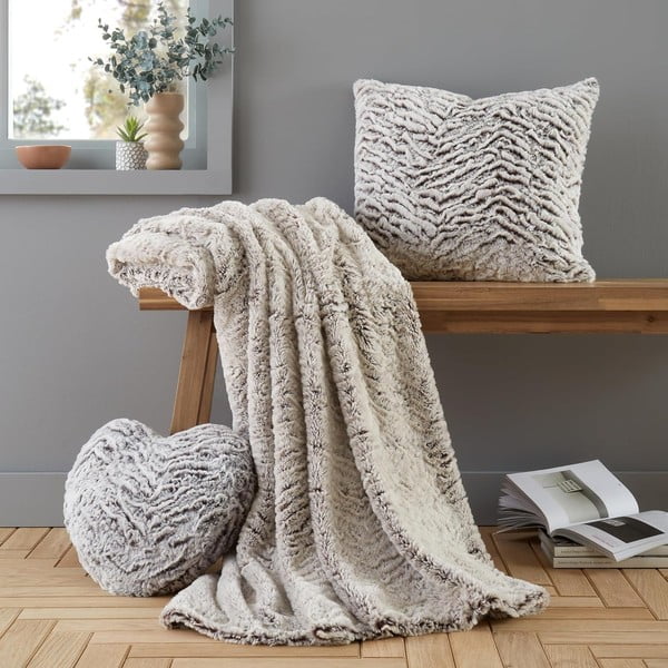 Műszőrme díszpárna 43x43 cm Wolf Faux Fur – Catherine Lansfield-image-3