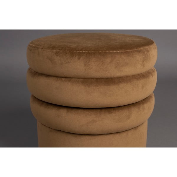 Barna bársony puff Aditi – Dutchbone-image-3