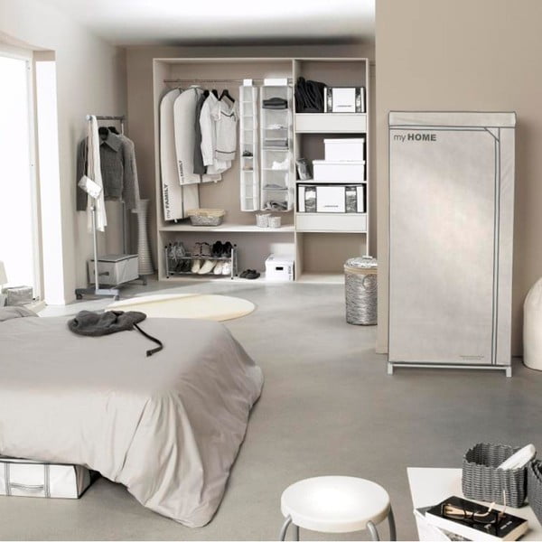 Wardrobe X1 fehér textil gardróbszekrény - Compactor-image-4
