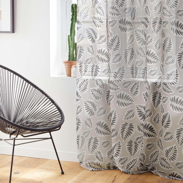 Fekete-bézs átlátszó függöny 140x280 cm Alma – douceur d'intérieur-image-3