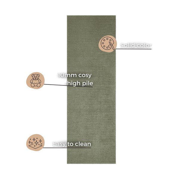 Supersoft sötétzöld szőnyeg, 80 x 250 cm - Mint Rugs-image-4