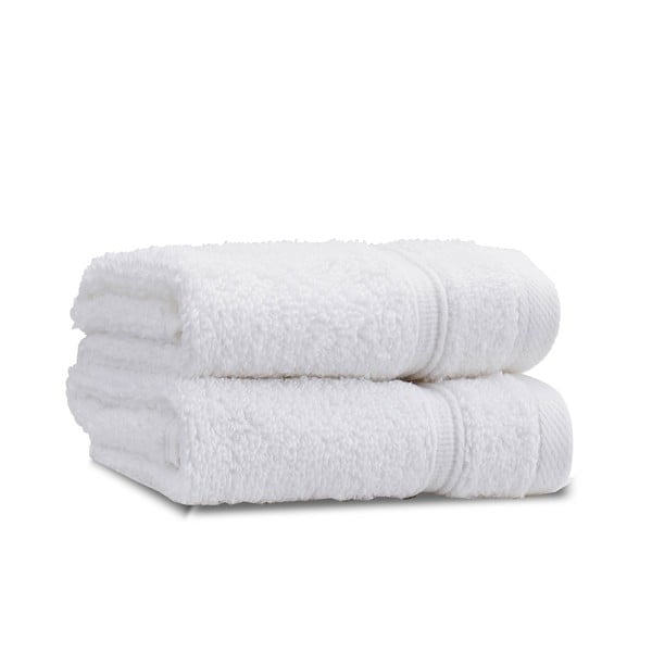 Fehér frottír pamut törölköző szett 2 db-os 30x30 cm Zero Twist – Catherine Lansfield