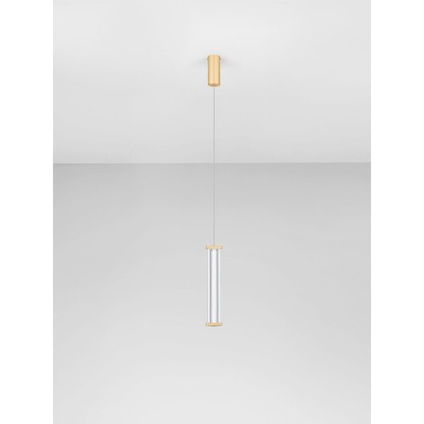 Matt aranyszínű fém LED dimmelhető függőlámpa akrilüveg búrával ø 6 cm Pheme – Nova Luce-image-4