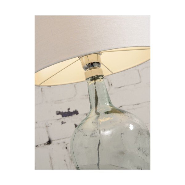 Murano asztali lámpa bézs lámpaernyővel, újrahasznosított üveg lámpatesttel, ⌀ 47 cm - Good&Mojo-image-2