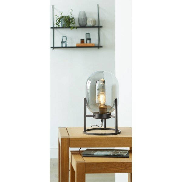 Fekete asztali lámpa üveg búrával (magasság 34 cm) Regi – Fischer & Honsel-image-3