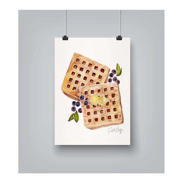 Blueberry Breakfast Waffles by Cat Coquillette 30 x 42 cm-es plakát