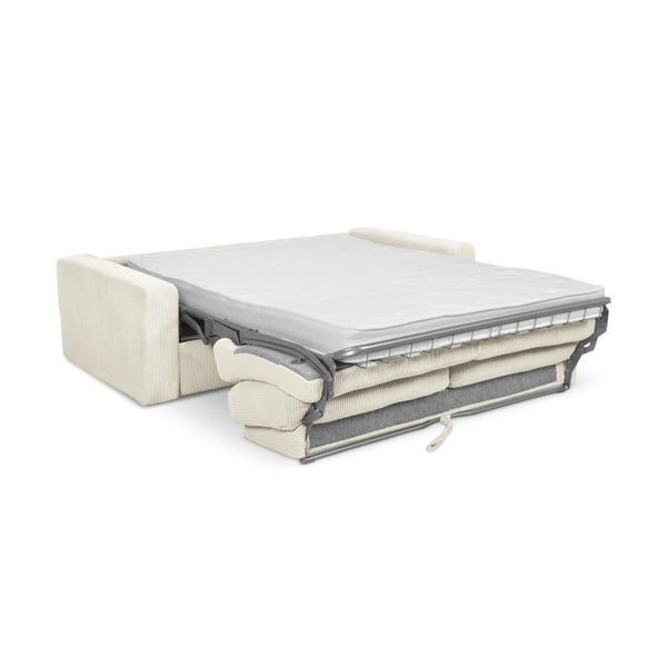 Bézs kordbársony kinyitható kanapé 195 cm Nona – Makamii-image-3