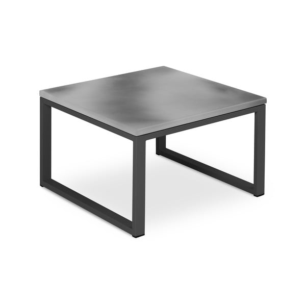 Nicea szürke kültéri asztal beton díszítéssel, fekete kerettel, hossz 60 cm - Calme Jardin-image-2