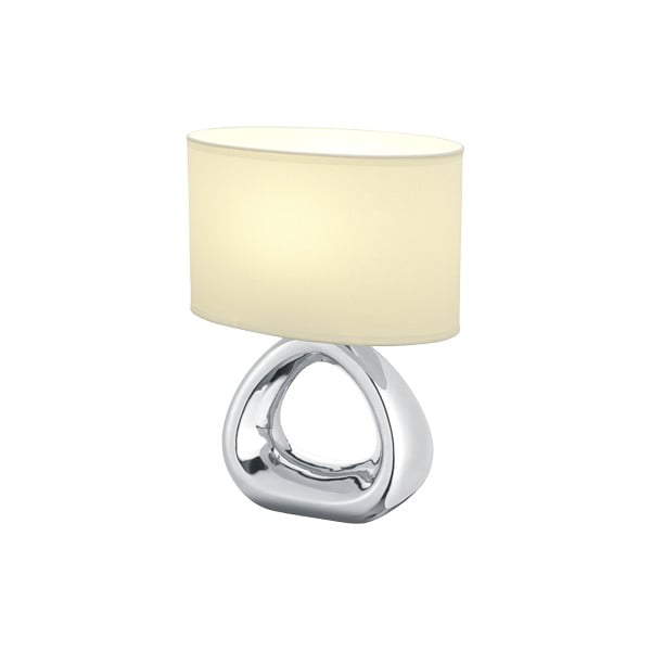 Gizeh ezüstszínű kerámia-szövet asztali lámpa, magasság 34,5 cm - Trio