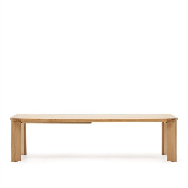 Bővíthető étkezőasztal tölgyfa dekoros asztallappal, hosszabbító asztallappal 100x240 cm Jondal – Kave Home-image-2