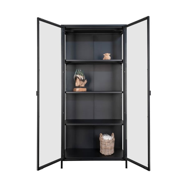 Fekete fém tálalószekrény 80x175 cm Brisbane – House Nordic-image-4