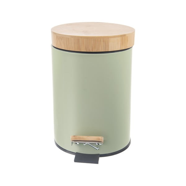 Világoszöld fém pedálos szemetes 3 l Greenish – Orion