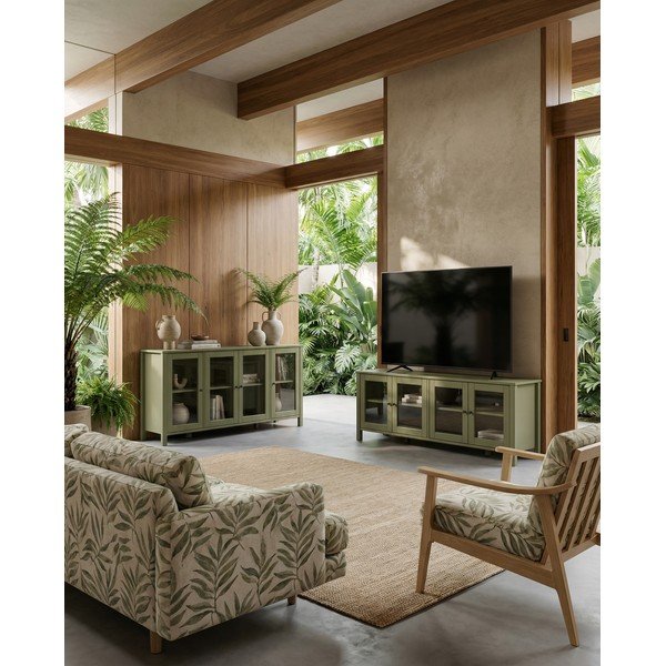 Zöld borovi fenyő TV-állvány 150x50x40 cm Alessandra – Marckeric-image-1