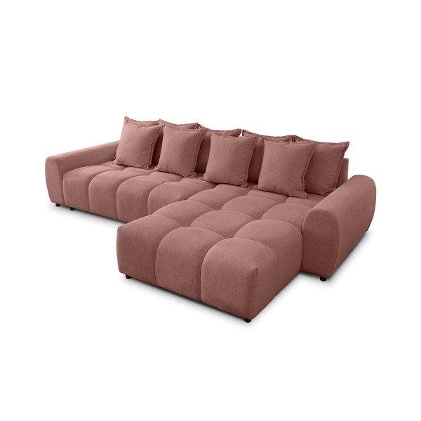 Terrakotta színű sarokkanapé (jobb oldali-heverő résszel) Albane  – Ropez-image-2