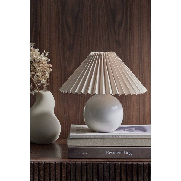Bézs-krémszínű textil asztali lámpa (magasság 22 cm) Mimmi – Ellos Home-image-2