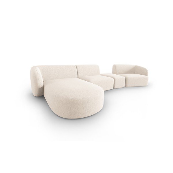 Bézs zsenília sarokkanapé (bal oldali-heverő résszel) Paolo – Milo Casa-image-2