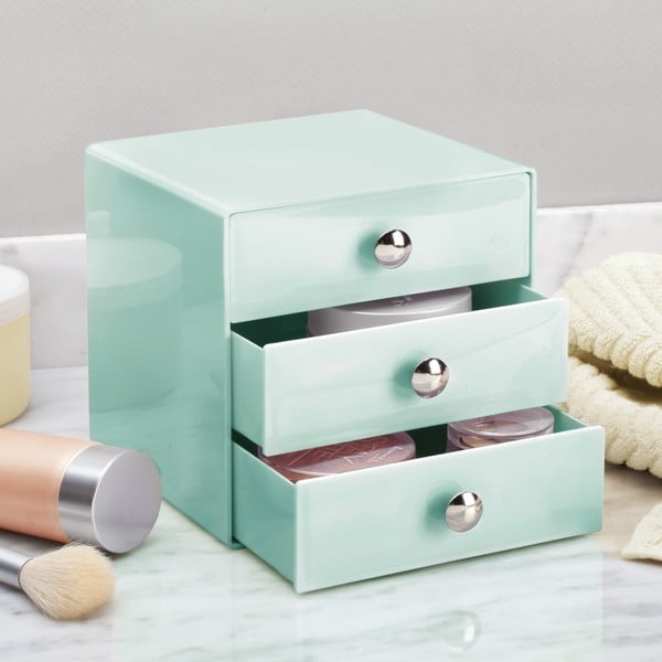 Drawers mentazöld 3 fiókos tárolódoboz, magasság 16,5 cm - iDesign-image-1