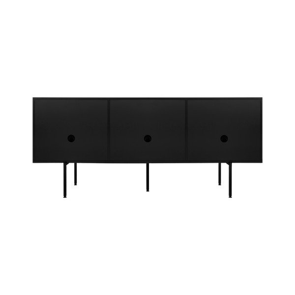 Fekete TV-állvány 180x79x50 cm Bau – noo.ma-image-4