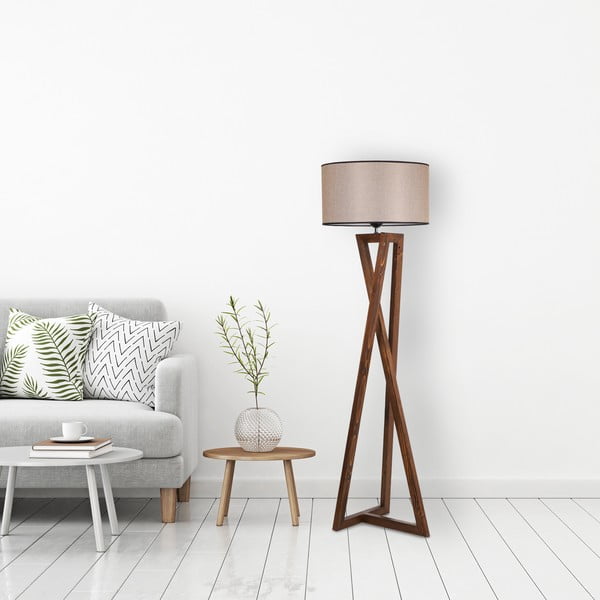 Barna állólámpa textil búrával (magasság 149 cm) Maçka – Opviq lights-image-2