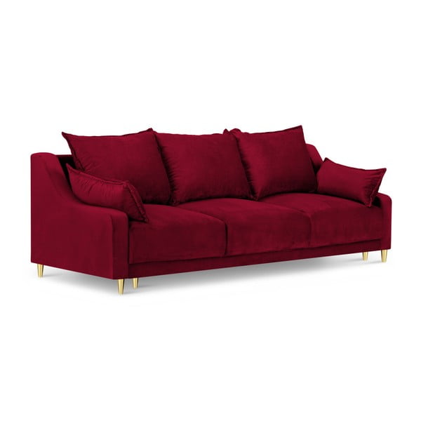 Pansy piros kinyitható kanapé tárolóhellyel, 215 cm - Mazzini Sofas