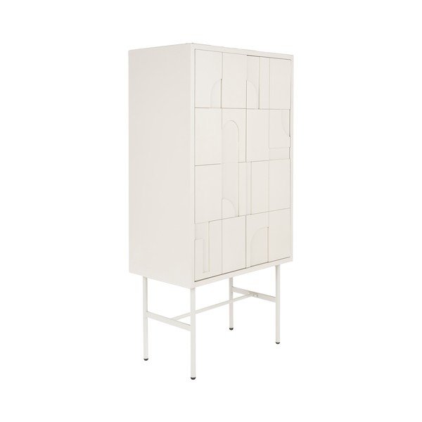 Világosszürke szekrény 70x140x40 cm Funk – White Label-image-1