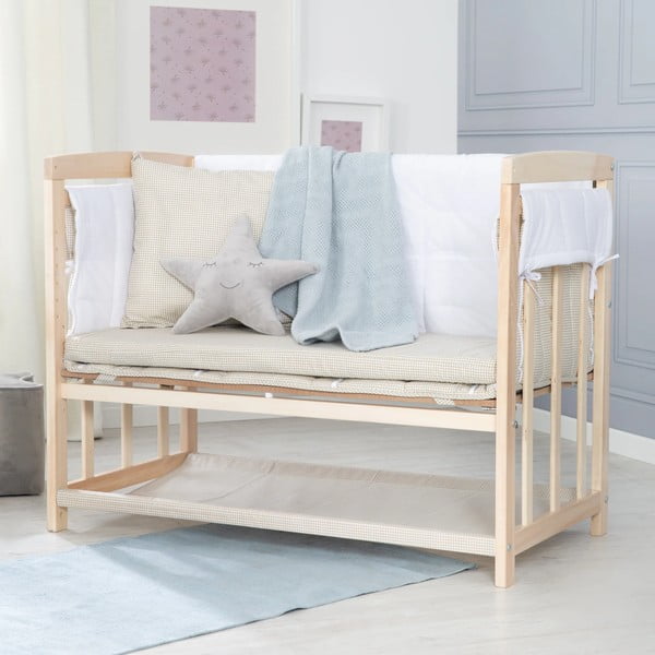 Natúr színű bölcső tárolóhellyel és baldachinnal 90x45 cm Liebhabär – Roba-image-1
