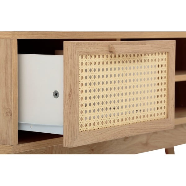 Natúr színű TV-állvány tölgyfa dekorral 128x47 cm Bridget – Støraa-image-1