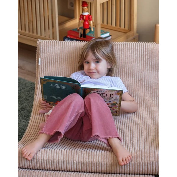 Világosbarna kordbársony gyerek fotel Moon – Wigiwama-image-3