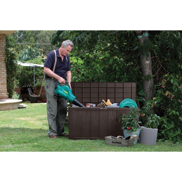 Sötétbarna műanyag kerti tárolódoboz Sherwood – Keter-image-2