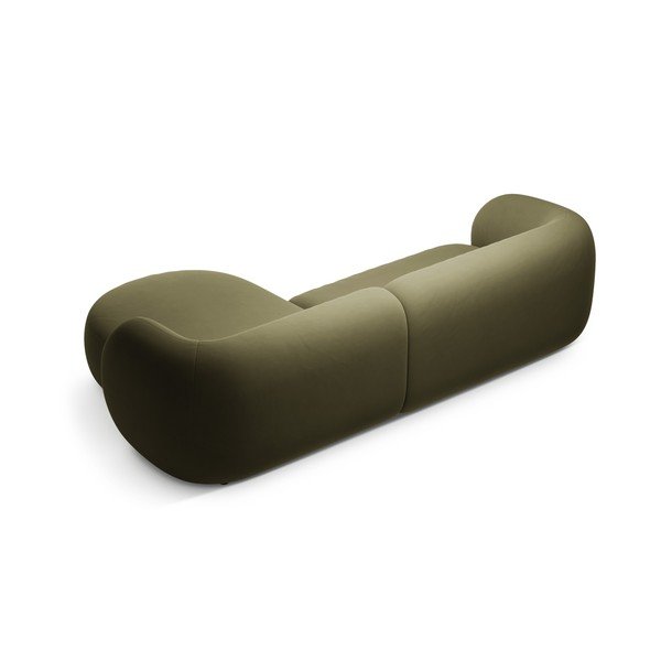 Zöld bársony sarokkanapé (jobb oldali-heverő résszel) Kate – Micadoni -image-2