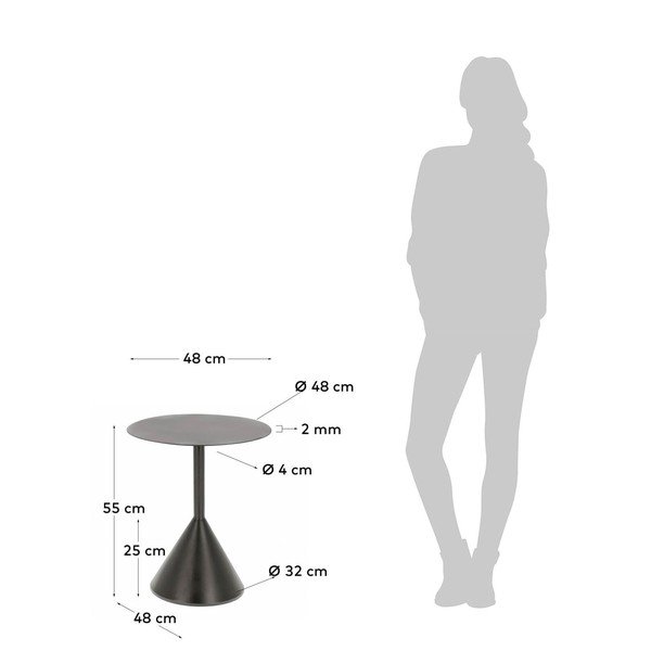 Fém kerek tárolóasztal ø 48 cm Yinan – Kave Home-image-4