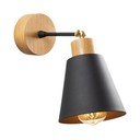 Fekete-natúr színű fali lámpa ø 14 cm Manavgat – Opviq lights