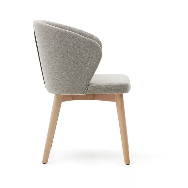 Bézs kárpitozott étkezőfotel Darice – Kave Home-image-3