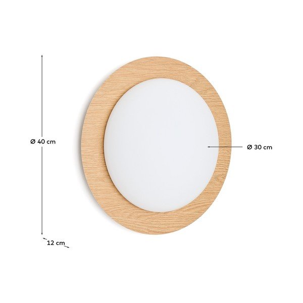 Natúr színű fém LED fali lámpa ø 40 cm Novae – Kave Home-image-4